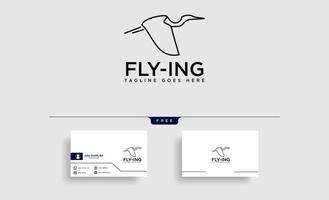 volant colibri ligne art logo modèle vecteur icône élément isolé
