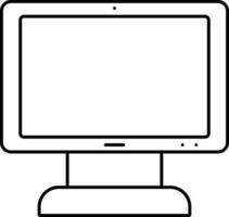 noir linéaire style ordinateur icône ou symbole. vecteur