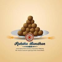 carte de voeux festival indien raksha bandhan avec sweet vecteur
