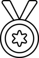 illustration de étoile médaille icône dans noir contour. vecteur