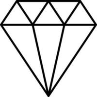 isolé diamant icône dans noir linéaire style. vecteur