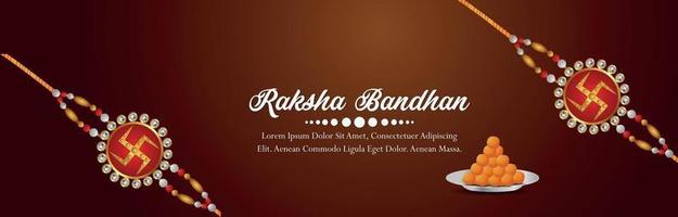 bannière d'invitation heureuse raksha bandhan avec rakhi créatif vecteur