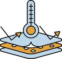 thermique conductivité couche bleu et Orange icône. vecteur