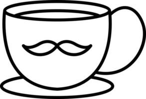 chaud thé ou café tasse sur assiette icône dans ligne art. vecteur