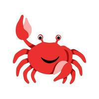 mignonne Crabe dessin animé vecteur icône illustration, mascotte logo, dessin animé animal style