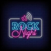 vecteur de texte de style rock night enseignes au néon