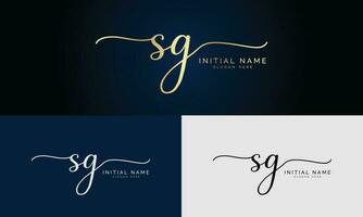 sg initiale écriture et Signature logo conception avec cercle. magnifique conception manuscrit logo pour mode, équipe, mariage, luxe logo. vecteur