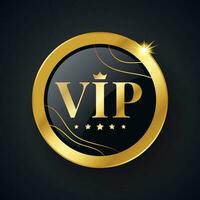 luxe VIP badge ou étiquette vecteur d'or badge avec or VIP texte vecteur illustration