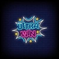 vecteur de texte de style ultra win néons