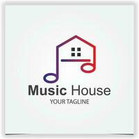 vecteur la musique logo conception avec Créatif élément maison concept prime vecteur