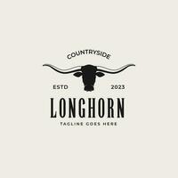 Créatif ancien Texas longhorn pays occidental logo conception concept illustration idée vecteur