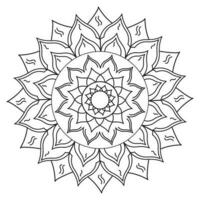 circulaire modèle fleur de mandala conception avec main dessiné. unique conception avec pétale fleur. vecteur mandala floral motifs avec noir et blanc Contexte.