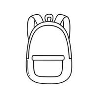 doodle de sac à dos de camping ou d'école dessiné à la main. sac pour voyager dans le style de croquis. illustration vectorielle isolée sur fond blanc. vecteur