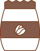 café sac icône dans marron et blanc couleur. vecteur