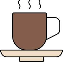 chaud café tasse icône dans marron couleur. vecteur