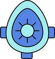 oxygène masque icône dans bleu couleur. vecteur