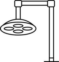 chirurgical lumière icône dans noir ligne art. vecteur