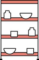 ustensile étagères icône dans rouge et blanc couleur. vecteur