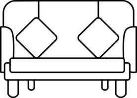 canapé icône dans noir contour. vecteur