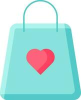 illustration de achats sac avec cœur icône dans bleu et rose couleur. vecteur