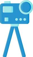 caméra sur supporter icône dans bleu couleur. vecteur