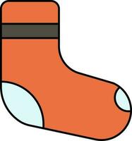 plat style chaussettes icône dans Orange couleur. vecteur