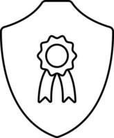 badge bouclier plat icône dans ligne art. vecteur