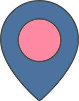 emplacement épingle icône dans bleu et rose couleur. vecteur