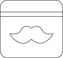 vecteur illustration de moustache crème icône dans mince ligne art.