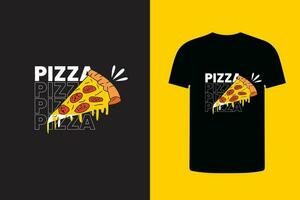 Pizza illustration t chemise conception, mode impression conception. vecteur