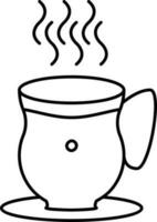 café ou thé tasse icône dans noir contour. vecteur
