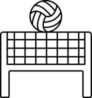 volley-ball net icône dans noir ligne art vecteur