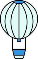 chaud air ballon icône dans bleu couleur. vecteur