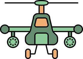 combat hélicoptère icône dans vert et Orange couleur. vecteur