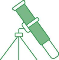 télescope icône dans vert et blanc couleur. vecteur