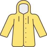 imperméable icône dans Jaune couleur. vecteur