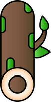 bois Journal avec feuilles icône dans vert et marron couleur. vecteur