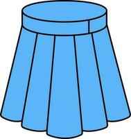illustration de jupe icône ou symbole dans bleu couleur. vecteur