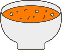 soupe bol icône dans Orange et gris couleur. vecteur