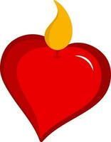brûlant cœur icône dans rouge couleur. vecteur