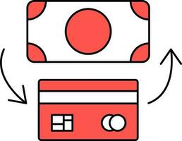 illustration de transaction icône dans rouge et blanc couleur. vecteur