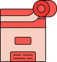 illustration de emballage parcelle ou courrier icône dans rouge couleur. vecteur