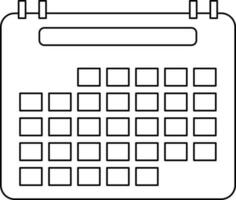 calendrier icône ou symbole dans noir ligne art. vecteur