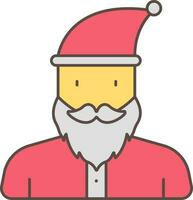 Père Noël claus dessin animé coloré icône dans plat style. vecteur
