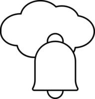 linéaire style nuage avec cloche icône ou symbole. vecteur
