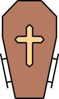 cercueil icône dans marron et Orange couleur. vecteur