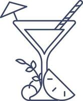 isolé martini verre icône avec Orange tranche icône. vecteur