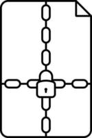 confidentiel lettre ou fichier icône dans noir ligne art. vecteur