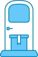 livraison boîte sur porte icône dans bleu et blanc couleur. vecteur