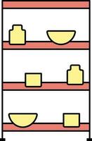 ustensile étagères icône dans rouge et Jaune couleur. vecteur